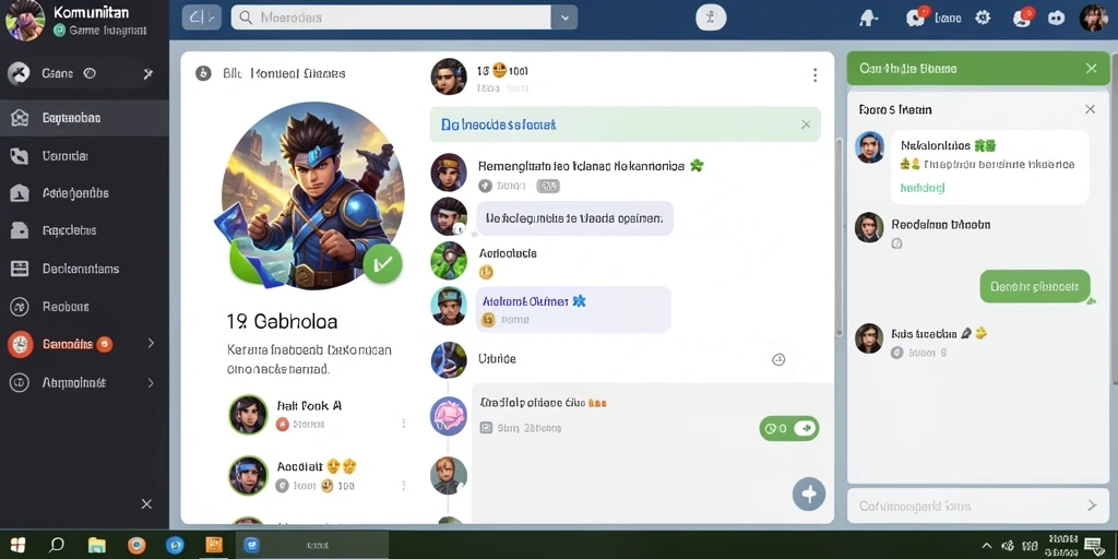 Fitur interaksi chat yang memungkinkan komunikasi antar pemain.